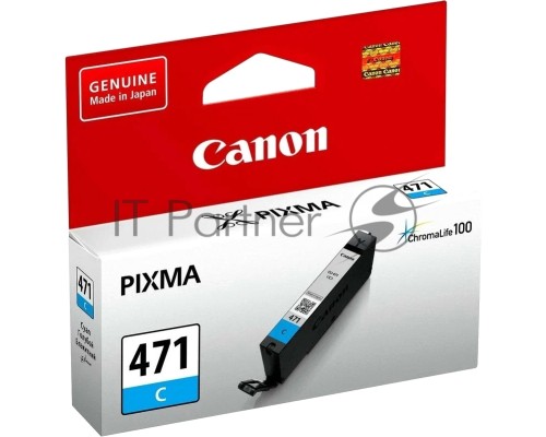 Картридж Canon CLI-471C (0401C001) голубой, 7 мл, до 311 стр. A4, для PIXMA MG5740/MG6840/MG7740/ TS5040/TS6040/TS8040/TS9040 (CLI471C)