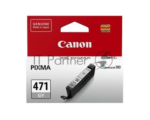 Картридж Canon CLI-471GY (0404C001), серый, 7 мл, до 120 цв.фото 10х15, для PIXMA MG5740/MG6840/MG7740/ TS5040/TS6040/TS8040/TS9040 (CLI471GY)