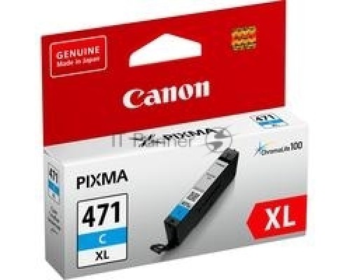 Картридж Canon CLI-471C XL (0347C001), голубой повышенной емкости, 11 мл, до 680 стр. A4, для Pixma iP7240/ MG5440/MG5740/MG6340/MG6840/MG7740/ TS5040/TS6040/TS8040/TS9040 (CLI-471XLC / CLI-471XL C)
