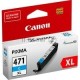 Картридж Canon CLI-471C XL (0347C001), голубой повышенной емкости, 11 мл, до 680 стр. A4, для Pixma iP7240/ MG5440/MG5740/MG6340/MG6840/MG7740/ TS5040/TS6040/TS8040/TS9040 (CLI-471XLC / CLI-471XL C)