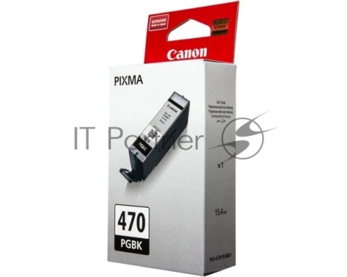 Картридж Canon PGI-470PGBK (0375C001), пигментный черный, 15 мл, до 300 стр. A4, для Pixma iP7240/ MG5440/MG5740/MG6340/MG6840/MG7740/ TS5040/TS6040/TS8040/TS9040 (PGI-470 PGBK / PGI-470 BK)