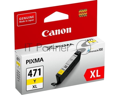 Картридж Canon CLI-471Y XL (CLI-471XLY / CLI-471XL Y) (0349C001) желтый повышенной емкости (11 мл, до 680 стр.) CANON для Pixma iP7240/ MG5440/MG5740/MG6340/MG6840/MG7740/ TS5040/TS6040/TS8040/TS9040