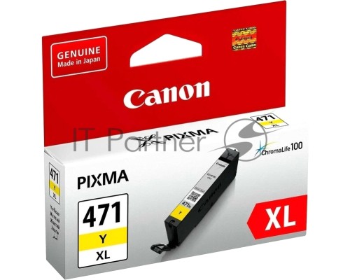 Картридж Canon CLI-471Y XL (CLI-471XLY / CLI-471XL Y) (0349C001) желтый повышенной емкости (11 мл, до 680 стр.) CANON для Pixma iP7240/ MG5440/MG5740/MG6340/MG6840/MG7740/ TS5040/TS6040/TS8040/TS9040