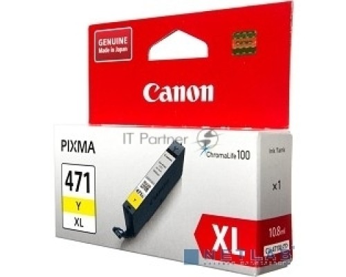 Картридж Canon CLI-471Y XL (CLI-471XLY / CLI-471XL Y) (0349C001) желтый повышенной емкости (11 мл, до 680 стр.) CANON для Pixma iP7240/ MG5440/MG5740/MG6340/MG6840/MG7740/ TS5040/TS6040/TS8040/TS9040