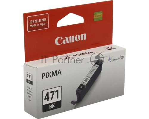 Картридж Canon CLI-471BK (0400C001) черный (7 мл., до 398 цв.фото 10х15) для Canon PIXMA MG5740/MG6840/MG7740/ TS5040/TS6040/TS8040/TS9040