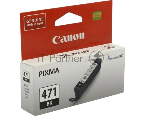Картридж Canon CLI-471BK (0400C001) черный (7 мл., до 398 цв.фото 10х15) для Canon PIXMA MG5740/MG6840/MG7740/ TS5040/TS6040/TS8040/TS9040