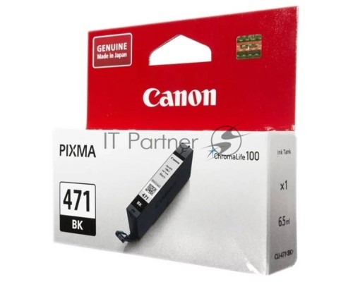 Картридж Canon CLI-471BK (0400C001) черный (7 мл., до 398 цв.фото 10х15) для Canon PIXMA MG5740/MG6840/MG7740/ TS5040/TS6040/TS8040/TS9040