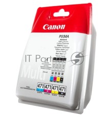 Картридж Canon CLI-471 BK/C/M/Y EMB MULTI BL (0401C004 / CLI-471C/M/Y/Bk), MULTIPACK (C, M, Y, Bk) многоцветный (черный, синий, пурпурный, желтый), 7мл х 4, до 376 стр, для Pixma MG5740/MG6840/MG7740/ TS5040/TS6040/TS8040/TS9040