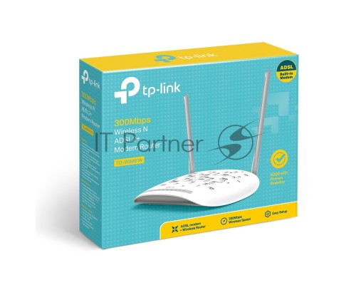 Сетевое оборудование TP-Link SOHO TD-W8961N(RU) 300 Мбит/с, 2T2R, ADSL2/ADSL+, Annex A, 4 порта 100 Мбит/с
