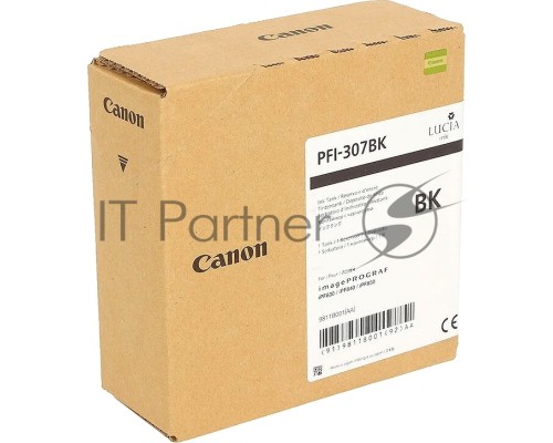 Картридж CANON PFI-307 BK Black (330 мл) для Canon imagePROGRAF iPF830, iPF840, iPF850
