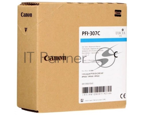 Картридж CANON PFI-307 C Cyan (330 мл) для Canon imagePROGRAF iPF830, iPF840, iPF850