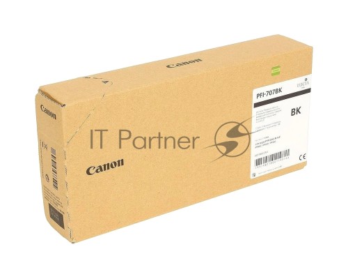 Картридж CANON PFI-707 BK Black (700 мл) для CANON iPF830/iPF840/iPF850