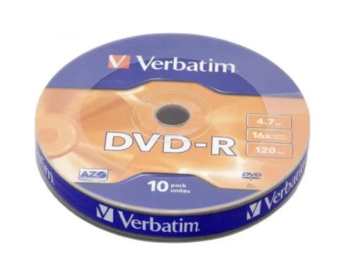 [Диск] 43729 Диски DVD-R Verbatim 4.7Gb 16-х, 10шт. Shrink