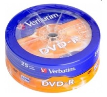 Verbatim Диски DVD-R 4.7Gb 16-х, 25шт. Shrink (43730)