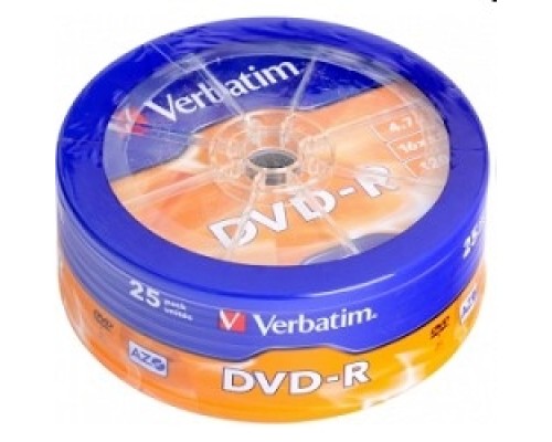 [Диск] Verbatim Диски DVD-R 4.7Gb 16-х, 25шт. Shrink (43730)