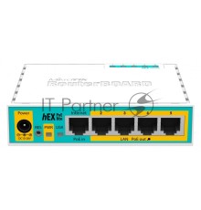 Маршрутизатор MikroTik RB750UPr2 hEX PoE lite 5x Ethernet, раздача PoE, 650 МГц ЦП, 64 МБ 5-портовый 100-Мбитный маршрутизатор с поддержкой PoE на 4-х портах
