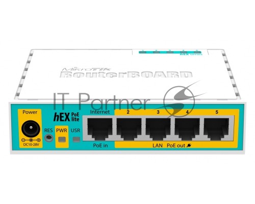 Маршрутизатор MikroTik RB750UPr2 hEX PoE lite 5x Ethernet, раздача PoE, 650 МГц ЦП, 64 МБ 5-портовый 100-Мбитный маршрутизатор с поддержкой PoE на 4-х портах