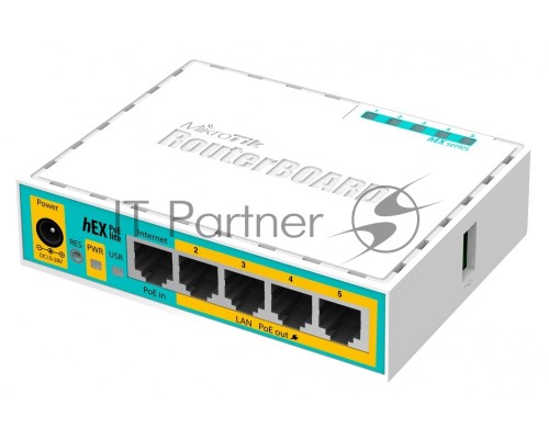 Маршрутизатор MikroTik RB750UPr2 hEX PoE lite 5x Ethernet, раздача PoE, 650 МГц ЦП, 64 МБ 5-портовый 100-Мбитный маршрутизатор с поддержкой PoE на 4-х портах