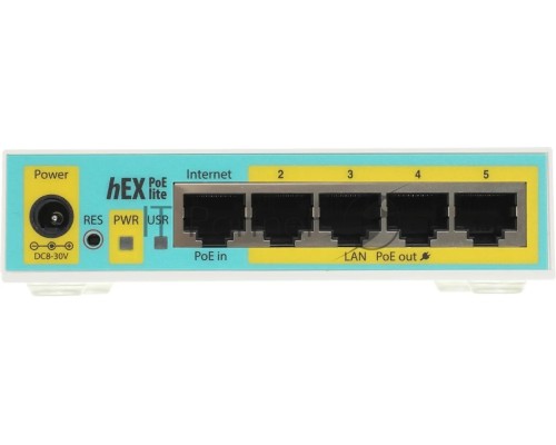 Маршрутизатор MikroTik RB750UPr2 hEX PoE lite 5x Ethernet, раздача PoE, 650 МГц ЦП, 64 МБ 5-портовый 100-Мбитный маршрутизатор с поддержкой PoE на 4-х портах