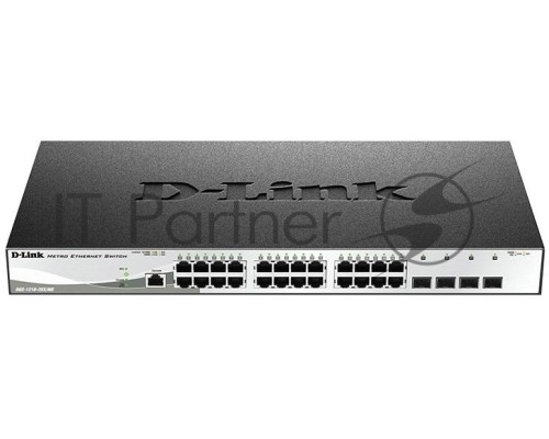 Управляемый коммутатор 2 уровня D-Link DGS-1210-28X/ME с 24 портами 10/100/1000Base-T и 4 портами 10GBase-X SFP+