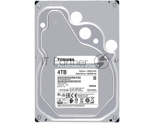 Жесткий диск Toshiba SATA-III 4Tb HDWE140EZSTA X300 (7200rpm) 128Mb 3.5
