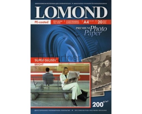 Фотобумага ПРЕМИУМ для стр.печати LOMOND200 г/м2 одностор.Super Glossy Bright 10х15см(20л)