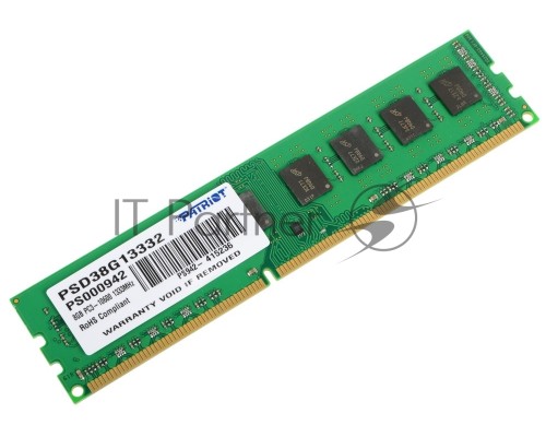 Оперативная память Patriot 8Gb DDR3 8Gb 1333MHz DIMM PSD38G13332 RTL PC3-10600 CL9 240-pin 1.5В Оперативная память Patriot 8Gb DDR3 8Gb 1333MHz DIMM PSD38G13332 RTL PC3-10600 CL9 240-pin 1.5В