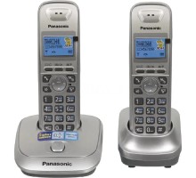 Panasonic KX-TG2512RUN (платиновый/золотой) {Доп трубка в комплекте,АОН, Caller ID,спикерфон на трубке,полифония}