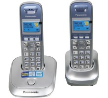 Panasonic KX-TG2512RUS (серебристый) {Доп трубка в комплекте,АОН, Caller ID,спикерфон на трубке,полифония}