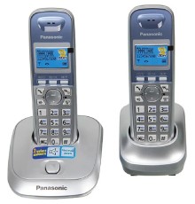 Panasonic KX-TG2512RUS (серебристый) {Доп трубка в комплекте,АОН, Caller ID,спикерфон на трубке,полифония}