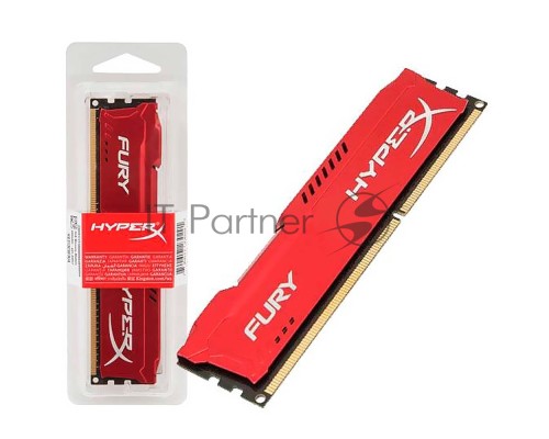Модуль памяти Kingston DIMM DDR3 4GB (PC3-15000) 1866MHz HX318C10FR/4 HyperX Fury Red Series CL10