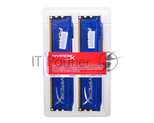 Модуль памяти Kingston DDR3 DIMM 8GB (PC3-15000) 1866MHz Kit (2 x 4GB)  HX318C10FK2/8 HyperX Fury Series CL10