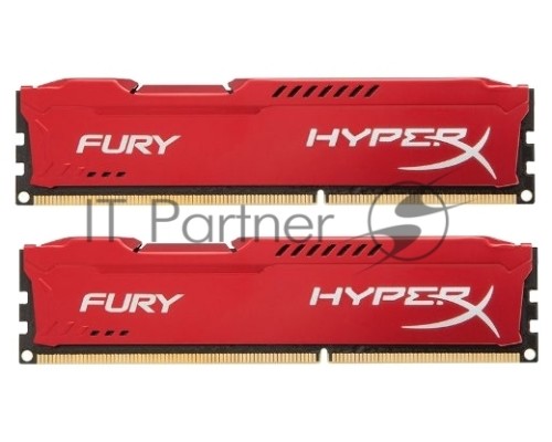 Модуль памяти Kingston DIMM DDR3 8GB (PC3-12800) 1600MHz Kit (2 x 4GB)  HX316C10FRK2/8 HyperX Fury Series CL10 Red