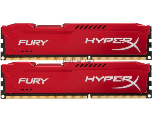 Модуль памяти Kingston DIMM DDR3 8GB (PC3-12800) 1600MHz Kit (2 x 4GB)  HX316C10FRK2/8 HyperX Fury Series CL10 Red