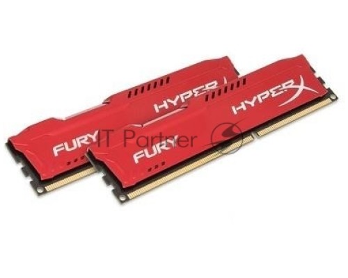 Модуль памяти Kingston DIMM DDR3 8GB (PC3-12800) 1600MHz Kit (2 x 4GB)  HX316C10FRK2/8 HyperX Fury Series CL10 Red