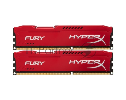 Модуль памяти Kingston DIMM DDR3 8GB (PC3-12800) 1600MHz Kit (2 x 4GB)  HX316C10FRK2/8 HyperX Fury Series CL10 Red