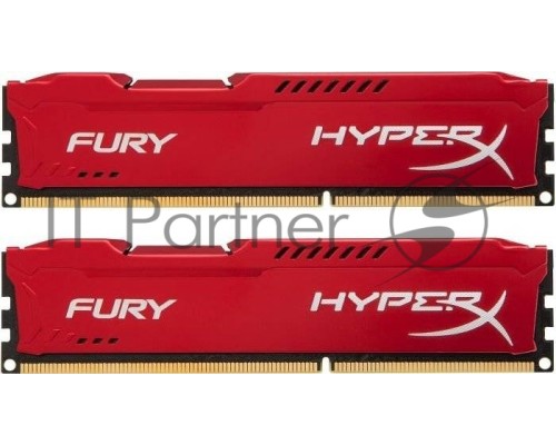 Модуль памяти Kingston DIMM DDR3 8GB (PC3-12800) 1600MHz Kit (2 x 4GB)  HX316C10FRK2/8 HyperX Fury Series CL10 Red