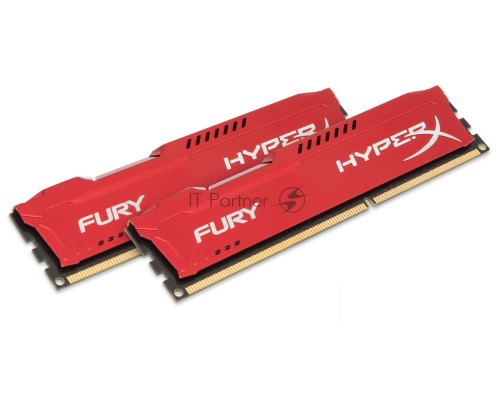Модуль памяти Kingston DIMM DDR3 8GB (PC3-12800) 1600MHz Kit (2 x 4GB)  HX316C10FRK2/8 HyperX Fury Series CL10 Red