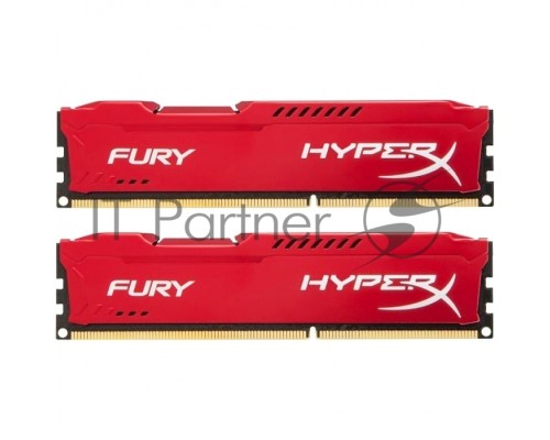 Модуль памяти Kingston DIMM DDR3 8GB (PC3-12800) 1600MHz Kit (2 x 4GB)  HX316C10FRK2/8 HyperX Fury Series CL10 Red