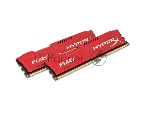 Модуль памяти Kingston DIMM DDR3 8GB (PC3-12800) 1600MHz Kit (2 x 4GB)  HX316C10FRK2/8 HyperX Fury Series CL10 Red