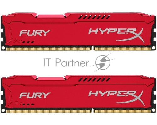 Модуль памяти Kingston DIMM DDR3 8GB (PC3-12800) 1600MHz Kit (2 x 4GB)  HX316C10FRK2/8 HyperX Fury Series CL10 Red