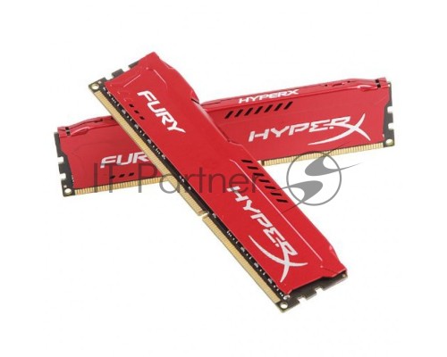 Модуль памяти Kingston DIMM DDR3 8GB (PC3-12800) 1600MHz Kit (2 x 4GB)  HX316C10FRK2/8 HyperX Fury Series CL10 Red