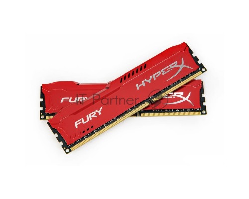 Модуль памяти Kingston DIMM DDR3 8GB (PC3-12800) 1600MHz Kit (2 x 4GB)  HX316C10FRK2/8 HyperX Fury Series CL10 Red