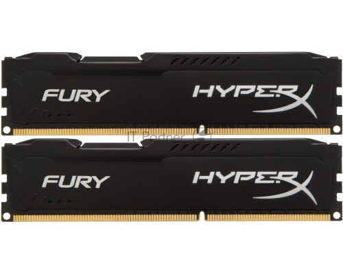 Модуль памяти Kingston DIMM DDR3 8GB (PC3-12800) 1600MHz Kit (2 x 4GB)  HX316C10FBK2/8 HyperX Fury Series CL10 Black