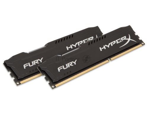 Модуль памяти Kingston DIMM DDR3 8GB (PC3-12800) 1600MHz Kit (2 x 4GB)  HX316C10FBK2/8 HyperX Fury Series CL10 Black