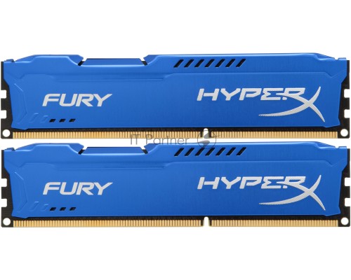 Модуль памяти Kingston DIMM DDR3 8GB (PC3-10600) 1333MHz Kit (2 x 4GB)  HX313C9FK2/8 HyperX FURY Blu Series CL9