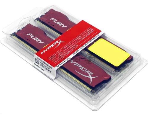 Модуль памяти Kingston DIMM DDR3 8GB (PC3-10600) 1333MHz Kit (2 x 4GB)  HX313C9FRK2/8 HyperX FURY Red Series CL9