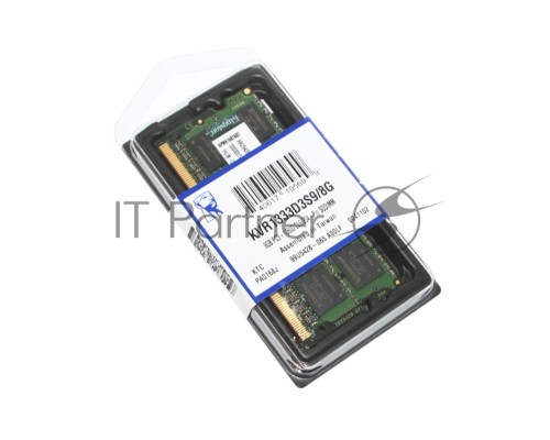 Модуль памяти Kingston SO-DIMM DDR3 8Gb 1333MHz KVR1333D3S9/8G RTL PC3-10600 CL9  204-pin 1.5В