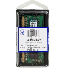 Модуль памяти Kingston SO-DIMM DDR3 2Gb 1333MHz Kingston KVR13S9S6/2 RTL PC3-10600 CL9  204-pin 1.5В