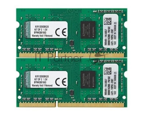 Модуль памяти Kingston SO-DIMM DDR3 8GB 1333MHz  Non-ECC CL9  SR x8 (Kit of 2)